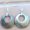 Kolczyki Dangle White Black Mother of Pearl Shell Koraliki kolczyki 1Pair WFH1001