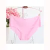 Women's Panties Seamless Ice Silk Female Underwear Thin Style Women Sexy Fit Breathable Triangle Briefs Mid Pink Waist