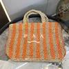 Summer beach woven bag Designer tote bag Womens Hobo Fashion shoulder bags Large capacity Mesh Hollow Woven Straw handbags