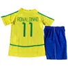 1994 Kit per bambini brasiliani Kit calcio Jereys Romario 1998 Ronaldo Roberto 2002 Ronaldinho 2004 Robinho Casa di calcio Shirt a manica corta divise