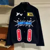 SS24 Show Designer Mens Fashion Set Classic Denim Embroidered Denim Overshirt Men Oversized Jacket Handsome Man Denim Jackets