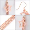 Dangle Earrings Vintage Rose Gold Long 925 Sterling Silver Star Tassel Drop Fashion Women Jewelry Not Allergic