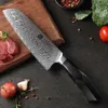 Kök Knivar Xinzuo 7,3 tum Santoku Knife VG10 Damascus Steel Ergonomics Hantera nya kök Knivar Persistens Skarpa Cleaver Meat Knife Q240226