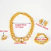 Set di gioielli in oro di Dubai Collana araba, bracciale, orecchini, set di anelli, set da donna africana, regalo di nozze, gioielli collares etiopi 20330o