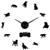 Wall Clocks The Labrador Retriever Large Frameless Silent Clock Dog Breed DIY Art With Mirror Acylic Sticker Effect