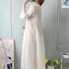 Casual klänningar Miyake veckad Cardigan Single Breasted Flower Bud Long Dress Women 2024 Spring Abaya Elegant Causal Loose Plus Size Clothes