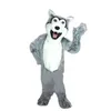 Halloween Long Fur Husky Dog Wolf Fox Mascot Costume For Party Carcher Character Mascot Försäljning Gratis frakt Support Anpassning