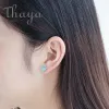 イヤリングThaya Mermaid Bubble Studs Earrings S925 Silver Blue Crystal Seaweed Cushion Fishtail Earring for women Jewelry女性