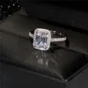 Emerald cut 2ct Lab Diamond Promise Ring Sets 925 sterling Silver Engagement Wedding Band Rings For Women Bridal Party Jewelry2496