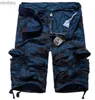Herenshorts Kwaliteit Heren Casual Shorts Camouflage Camo Homme Cargo Mannelijke Losse Werk Man Militaire korte broek Heren Bermuda korte broek 240226