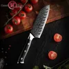 Noże kuchenne Santoku Knife 5-calowe AUS-10 Japońskie Damascus Stal Kiten Knife 67 Warstwy wysokiego węgla ze stali nierdzewnej Narzędzia do gotowania SHARP Q240226