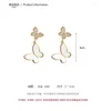Boucles d'oreilles Japon et Corée du Sud Exquis Simple Petits Goujons D'oreille Frais Tempéramental Métal Papillon Vigoureux Fille Bijoux Cadeaux