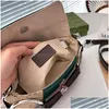 Evening Bags Horsebit Chain Shoder Bag Hobos Underarm Package Removable Strap Canvas Handbags Purse Red Green Ribbon Middle Ancient Dhnpo