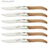 Couteaux de cuisine 4/6/8/10 pièces ensemble de couteaux à Steak Laguiole manche en bois d'olivier couteau à dîner lame de marteau couteau à Steak 8.25 pouces couverts de cuisine noël Q240226