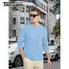 T-shirty męskie Tacvasen Spring Cotton T-shirt męska załoga szyja T-shirt długie rękawowe oddychanie wilgoć WIDZACJA Podstawowa tee Tops Manl2402