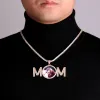 Halsband bubbla bokstav Anpassat fotonhalsband för män Medaljong Pendant Hip Hop smycken gratis fraktgåva
