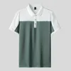 Herrpolos polo tshirt för män sommarskjorta bomullsaffärer lapptäcke mens skjortor kort ärmkläder is siden 268