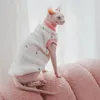 Vêtements de chat Vêtements pour Sphynx Cat Fleece Coat Manches longues Manteau chaud pour chatons Chiens Devon Rex Mignon Loungewear en hiver 240320