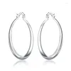 Hoop Huggie Hoop Earrings 925 Sterling Sier 4cm Circle Christmas Gift Charms Retro Women Lady Round Earring smycken Drop Delivery J OT9BY