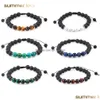 Perline Nuovo 8mm Pietra lavica Occhio di tigre Bracciale con perline per uomo Donna Intrecciato fatto a mano Guarigione naturale Nce Yoga Gioielli di moda Dhgarden Dhozv