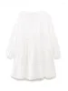 Robes décontractées Zvaqs 2024 Femmes Blanc Broderie Coton Robe V Col Lanterne À Manches Longues Dames Mini 6H304