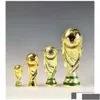 Artes e artesanato europeu resina dourada troféu de futebol presente mundo troféus de futebol mascote decoração de escritório em casa entrega gota jardim dh8yp