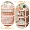 Kitchen Storage 3 -Tier Desk Multifunctional Desktop Rack Bathroom Floor-standing Rectangular Pink 3818 3-layer Shelves Pp Tray