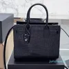 Bolsos de mano, bolso cruzado, bandolera, carteras para mujer, grano de cocodrilo con cerradura, bolsa para el polvo, bolso cruzado negro, bolso de diseñador sac de jour 26194h