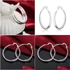 Hoop Huggie Hoop Earrings 925 Sterling Sier 4cm Circle Christmas Gift Charms Retro Women Lady Round Earring smycken Drop Delivery J OT9BY