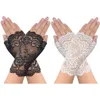 Kvinnor Korta spetshandskar Sunblock Fingerless Bridal Wrist Gloves Opera Evening Wedding Tea Party Prom Cosplay 22165