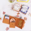 Women Cute Little Bear Wallet Student Cartoon Button Card Holder PU Leather Card Bag Large Capacity Three Fold Wallet Clutch