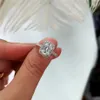 Bague de promesse de diamant de laboratoire taille émeraude 2ct, ensembles de bagues de fiançailles en argent sterling 925 pour femmes, bijoux de fête de mariée2496