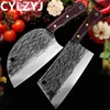 Mutfak Bıçakları El Yapımı Dövme Mutfak Bıçağı Butcher Eti Pıhtılaşma Salatçısı Çin Şef Bıçağı 5CR15 Paslanmaz Çelik Sırp Şef Bıçağı Q240226