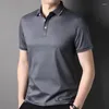 Polos pour hommes Design d'été Hommes Polo en soie T-shirt Marque Top Qualité Mince Respirant Casual Business Cltothing