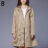 Vestes femmes veste de pluie veste imperméable extérieure imperméables imperméables manteau Long décontracté à capuche mode