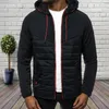 Men's Jackets Autumn Winter Jacket Solid Patchwork Long Sleeve Hooded Coat Male Zipper Casual Outerwear Streetwear
