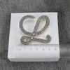 Designer brooch with high-quality full diamond new vintage letter pearl brooch