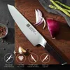 Kök knivar xinzuo 8 kockkniv din 1.4116 rostfritt stål Tyskland kök knivar skär Peeler Vegetabilisk kniv ebenholts Giftfodral Q240226