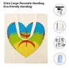 쇼핑 가방 Amazigh Love Heart Flag -Berber Canvas Tote Bag 더블 탑 품질 괴기