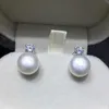 Pärlörhängen S925 Silver Pearl Princess Style Earrings 9-10mm White Nucleated Freshwater Pearl