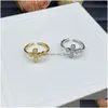 Band Rings Designer NS Ring Pearl Triomphes Opening 18K Gold 1.1 med Original Fashion Woman Jewel Christmas Gift Drop Delivery DHO82