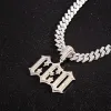 Halsketten Neue benutzerdefinierte Thorn Buchstaben Mikro gepflastert CZ personalisierte Anfangsname Buchstaben Anhänger Halskette Hiphop Rapper Schmuck mit Box