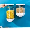 Opslagflessen Keuken Plastic Graan Muur Snack Voedsel Droge Box Organizer Voor Granen Gemonteerde Dispenser Container Rack