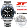 ZF 2016 SHIELD 41mm A2824 Automatisk herrklocka Blue Bezel Black Dial Rostless Steel Armband Edition ETA PURETIME PTTD C10B2248Z