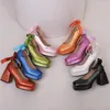 Scarpe eleganti PXELENA 8 Colori della caramella Principessa Sweet Lolita Mary Janes Donne Cosplay Festa di nozze Décolleté Nastro Bowknot Tacco grosso