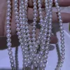 Hängen Madalena Sarara 5-6mm sötvatten pärla kvinnor halsband rund form strand diy smycken gör ljus vit