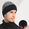 Bérets épais hiver tricoté chapeau coupe-vent thermique polaire doublé bonnet chaud doux extensible casquette pour hommes femmes course à pied cyclisme et ski