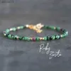 Rubino con perline in braccialetto Zoisite Bracciale di guarigione del dolore Regalo per lei Braccialetti di cristallo con perline per donne YQ240226