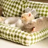 Zachte kattenslaapbank voor katten, kleine honden Afneembaar wasbaar huisdier kattennest Kittenkennel pluche warm puppybed mand dierbenodigdheden 240226
