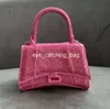 Sablier de luxe incrusté de strass diamant sacs fourre-tout femmes scintillent hommes embrayage bandoulière épaule jachère en cuir véritable sac à main rose sac à main designer pochette